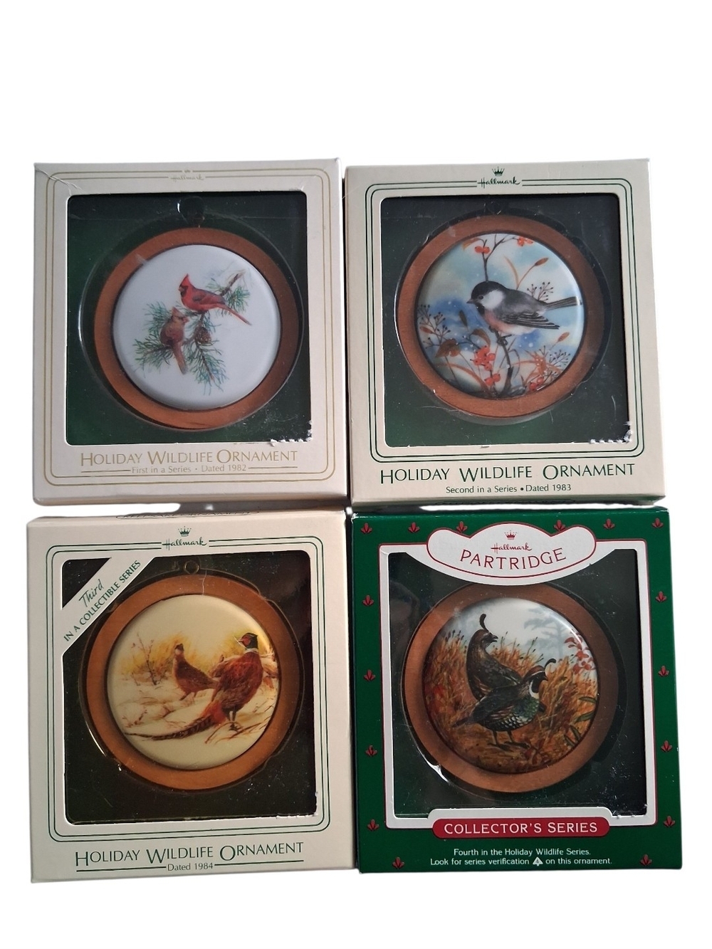 Hallmark Holiday Wildlife Ornaments 1 Thru 4